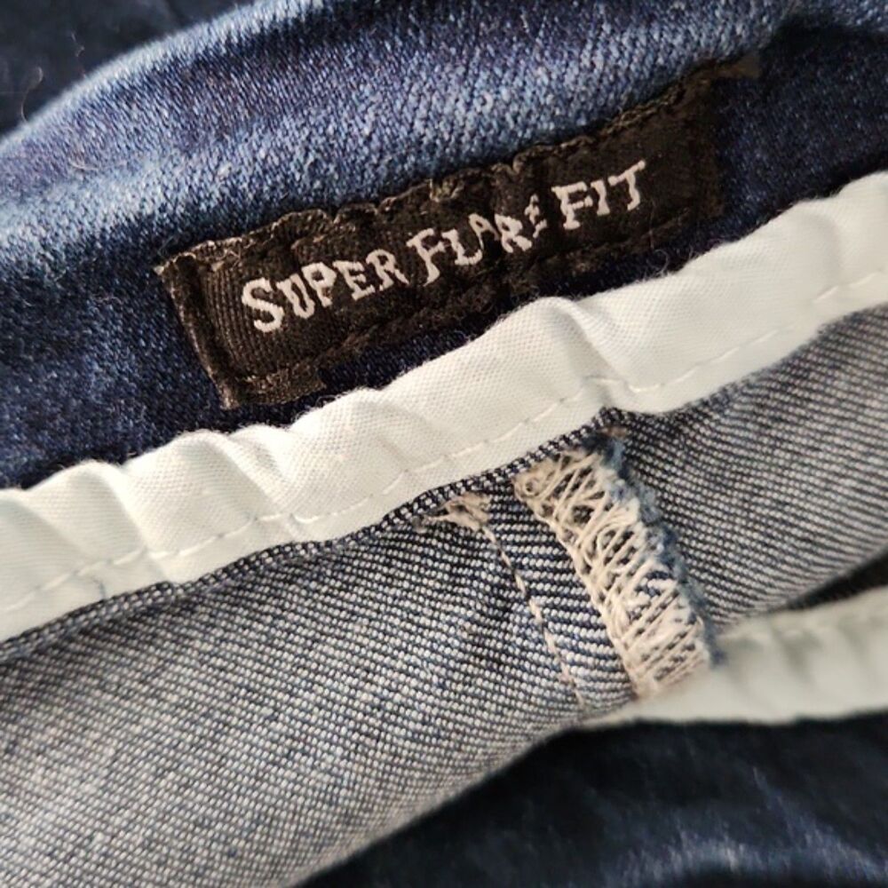 Judy Blue Super Flare Fit Pull On Jeans, Dark Wash Blue, Size 7/28, JB8486 - Picture 8 of 11